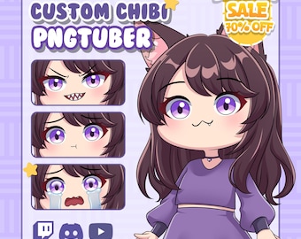 CUSTOM PNGTuber Avatar | Custom Chibi PNGTuber Commission | Streaming Model PNG | Kawaii VTuber Gift
