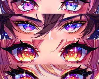 Bannière personnalisée Anime Eyes : Twitch, YouTube, Discord Vtuber Design