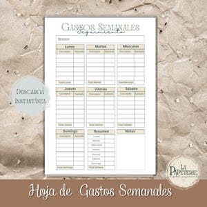 Weekly Expenses PDF A4 | Expense Tracking Budget Template | Weekly Financial Organizer I Expense Sheet I Expense Control