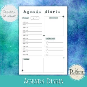Printable Daily Planner | Daily Agenda in Spanish | Daily Planner | Printable Agenda | A4 PDF | Plan Your Day Easily |