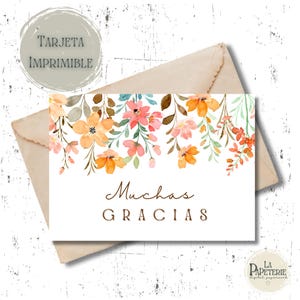 Printable Thank You Card Floral Thank You Card Flower Thank You Card Print at Home Digital Download
