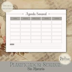 A4 Printable Weekly Planner - Agenda for Organization and Productivity - Digital Download - Weekly Planner - Weekly Agenda -