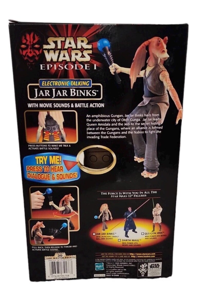 1999 Vintage Hasbro Jar Jar Binks Talking Electronic 12