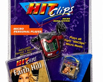 Vintage versiegelt - 2001 Hit Clips Faith Hill Breathe Micro Personal Music Player NEUE Tiger - Rot