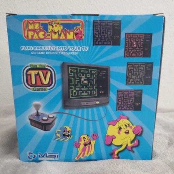 1993, Ms Pac-man, Plug Directly Into Your TV, Bandai Namco - Etsy