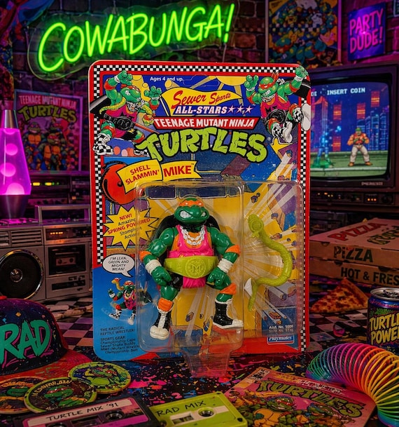 Vintage 1991 TMNT Michelangelo – Sewer Sports Star “shell Slammin