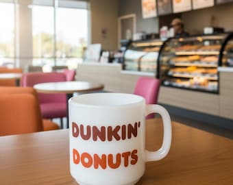Vintage 1970s Dunkin Donuts Coffee Cup Mug