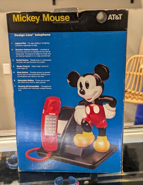 Vintage Disney Mickey Mouse Phone 1990's Telephone With Box ! - Etsy