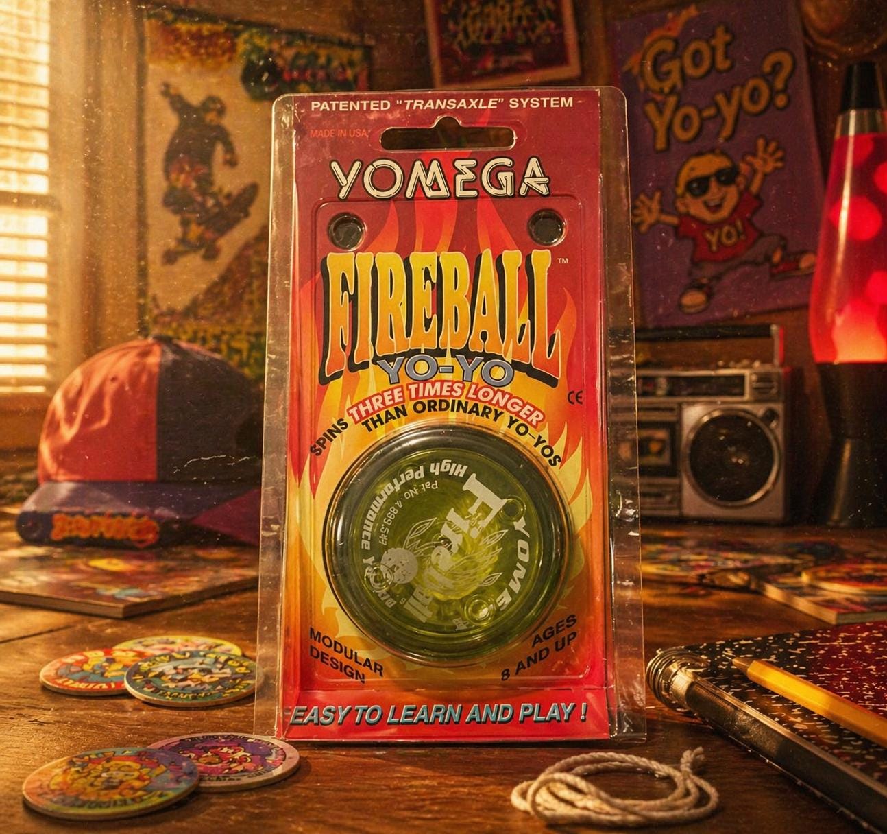 Vintage Factory Sealed Yomega Neon/yellow/clear Saber Wing Yo-yo