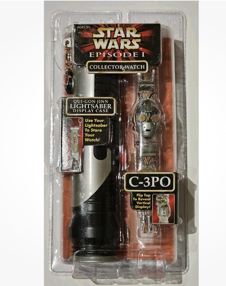 1999 C-3PO Star Wars Episode 1 Collector Watch With Lightsaber