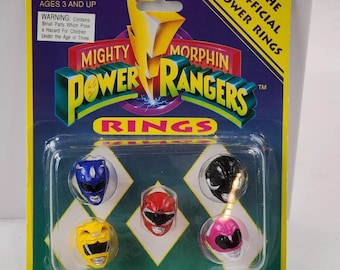 Vintage 1993 Mighty Morphin' Power Rangers Official Power Rings Set Sealed