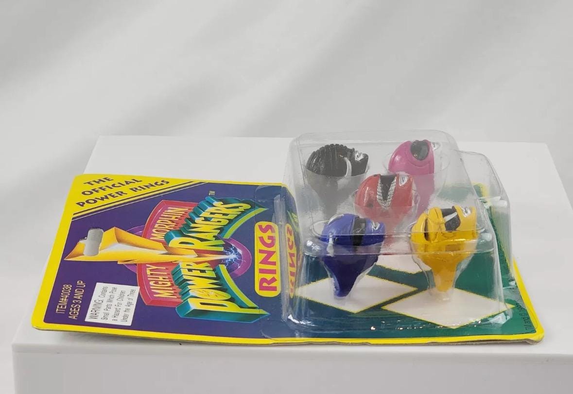 Vintage 1993 Mighty Morphin' Power Rangers Official Power Rings Set ...