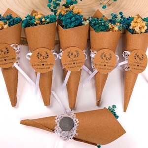 Mini bouquet di fiori secchi fatti a mano, bomboniera per matrimonio, bomboniera per damigella d'onore, bomboniera personalizzata per gli ospiti