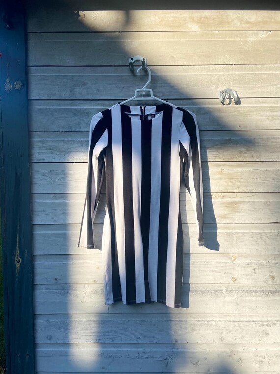 costume black and white striped dress With Stripes, Party Style, Gothic, Beetle Juice, Halloween, Clown, Vampire, Vintage 80's 30-OFF-7.2.26 Historical Style Ladivine 7446 Long Satin RUSH ORDER ?:YES