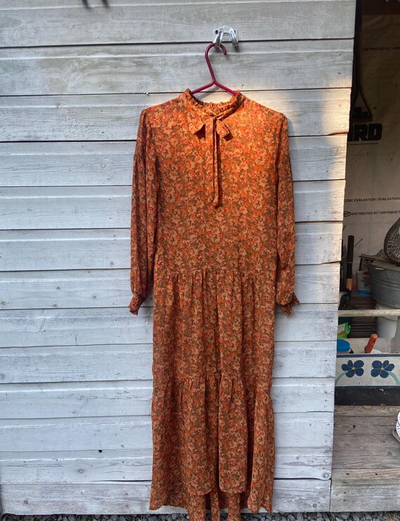 orange cottagecore dress Orange Kawaii Cottagecore Dress