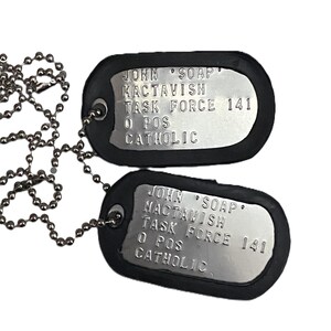 John MacTavish 'Soap' DogTag - Call of Duty Dog Tags US Army Tag ID Cosplayer COD