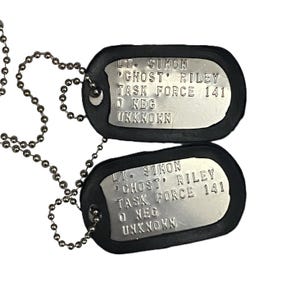 Simon Riley &#39;Ghost&#39; DogTag - Call of Duty Dog Tags US Army ID Tag Cosplayer COD