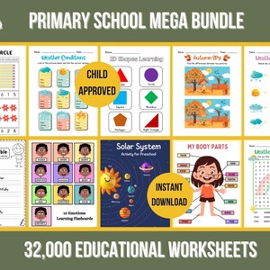 Kids Educational Worksheets Bundle. Classroom and Homeschool Activities for Teachers and Parents – Editable PLR MRR Instant Digital Download