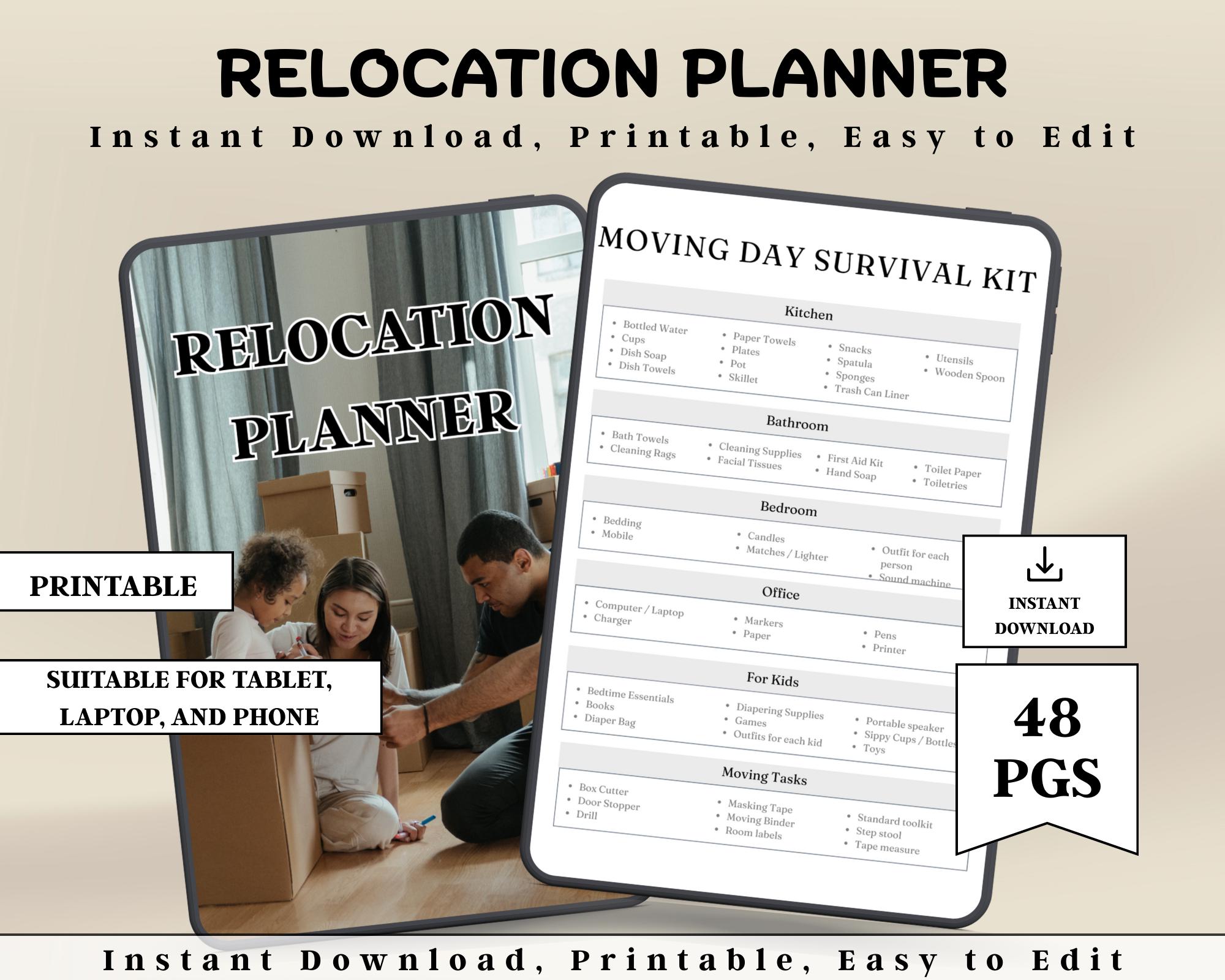 Relocation Planner Printable | Digital Moving Planner Organizer ...