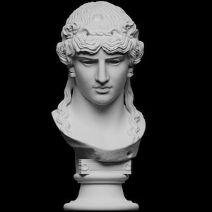 Statue Bust Head Antinous Mondragone Sculpture Decor Art