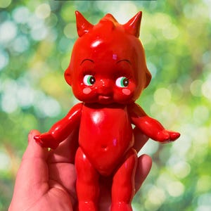 Custom Devil Kewpie Doll: Hand-Painted Poseable Figurine