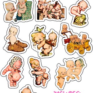 Kewpie Vinyl Sticker Pack, Classic Set (10pcs)