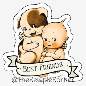 Best Friends Kewpie Vinyl Sticker – Puppy Bestie
