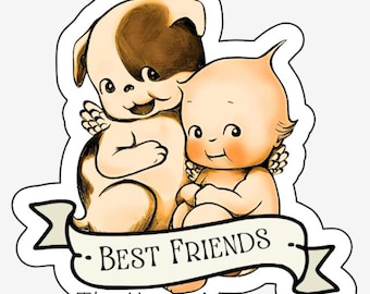 Best Friends Kewpie Vinyl Sticker – Puppy Bestie