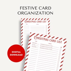 Festive Card Organization Christmas Card List