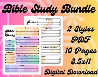 Bible Study Bundle, colorful Bible Study, Groovy Journal, Colorful Bible Journal, hippie bible study