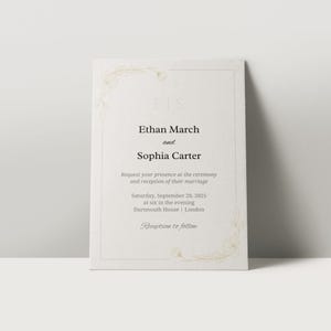 Elegant Minimalist Wedding Invitation Template | Printable Wedding Invite | Editable Digital Invitation | Instant Download