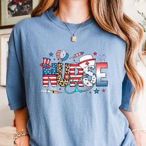 Comfort Colors® 4th Of July Nurse Shirt, Nurse Coquette Shirt, American Nurse Shirt, Independence Day Shirt, Nurse Gift For Independence Day