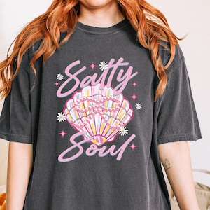 Salty Comfort Colors Tshirt, Trendy Beach Shirt, Summer Tee, Vacation Shirt, Cute Summer Outfits For Women, Preppy Clothes For Girls, Salty