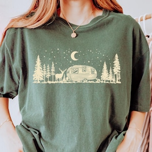 Comfort Colors® Camping Life Shirt, Retro Camper Under Stars Shirt, Camping T-shirt,Camper Gift,Cute Camp, Camping Lover Gift, Adventure Tee