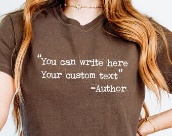 Shirt met aangepaste tekst comfortkleuren: T-shirt met gepersonaliseerde schrijfmachine