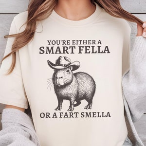 Retro Smart Fella Capybara 90s Shirt, Funny Capybara Vintage T-shirt, Vintage 90s Shirt, Vintage Distressed Shirt, Funny Gift, Washed Shirt