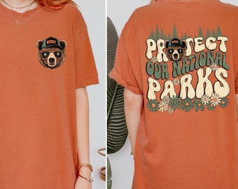 Camiseta "Protect Our National Parks" de Comfort Colors: Camiseta de oso con activismo ambiental