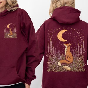 Cute Flower Fox Sweatshirt, Vintage Floral Cottagecore Shirt, Wildflower Meadow, Woodland Lover Gift for Her, Fairycore Tee, Forestcore