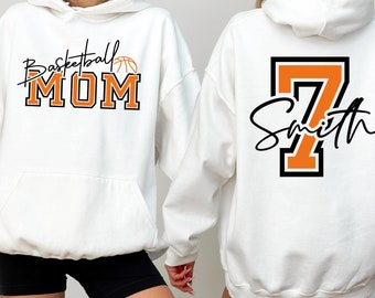 Sweat à capuche personnalisé pour maman de basket-ball : nom et numéro personnalisés, chemise pour le jour du match