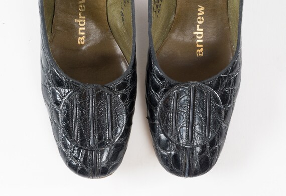 1960s Black Alligator Shoes, Andrew Geller Alligat