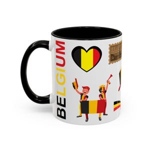 Belgium Coffee Mug, Belgium Flag Souvenir, Belgian Travel Gift, Belgian Cup