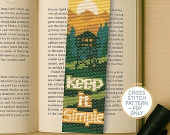 Sunset Mountains Cross Stitch Bookmark Pattern (PDF)