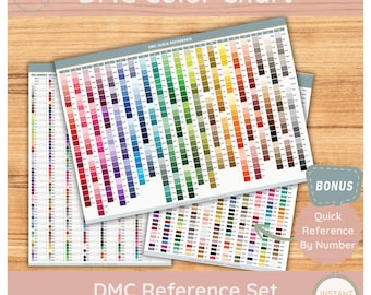 DMC Farbkarte Printable | Stickgarn-Referenz-Set | Kreuzstich Farbfinder | Sofort Download PDF