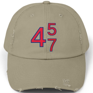 Trump 2024 Hat: MAGA 45-47 Distressed Cotton Twill Cap