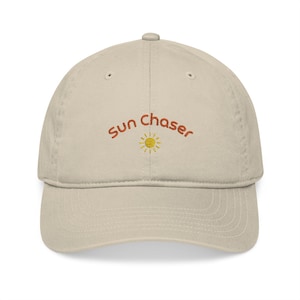 Sunshine Embroidered Organic Baseball Cap | Casual summer hat, Gift for her, Nature lover cap, Eco-friendly headwear, Boho accessory