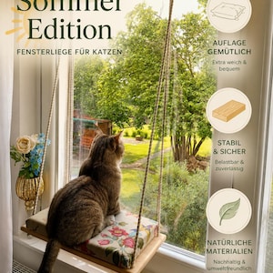Sommarutgåva. Kattfönstersäng. Kattbädd. Hängande solsängset. Kattmöbler. Katthängmatta. Kattfönstersäng. Kattfönsterhylla.