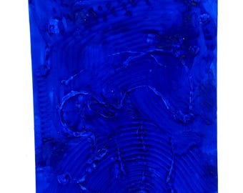 Yves Klein ultramarine blue matte intense vivid painting monochrome abstract minimalist wall sculpture decoration handmade