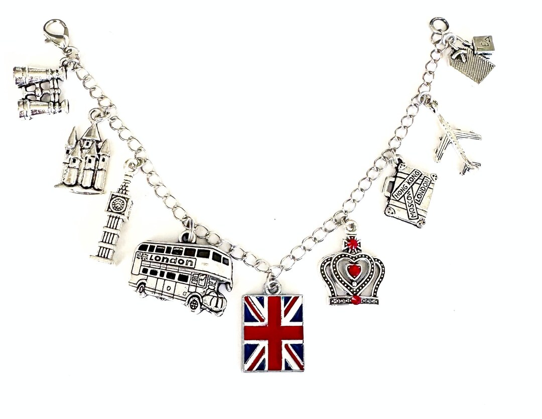 London Charm Bracelet, England Bracelet, Travel, Love London, Queen ...