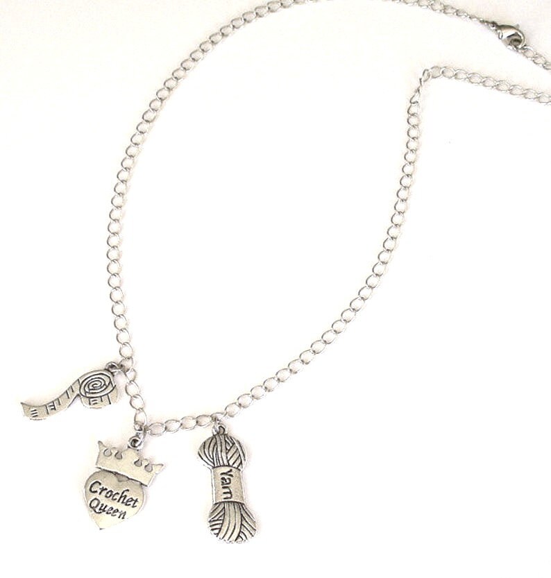 Love to Crochet Necklace Crocheter Charm Necklace Yarn Etsy