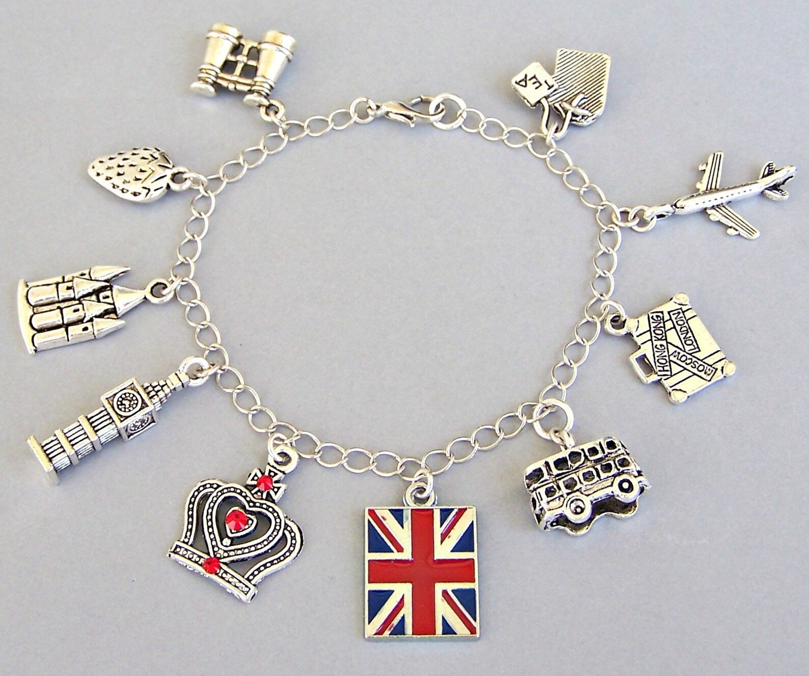 London Charm Bracelet England Bracelet Travel Love London Etsy